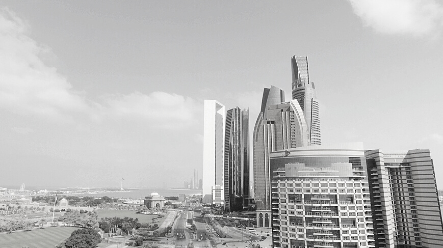 Abu Dhabi Buildings - Aerial Viee from Corniche Road